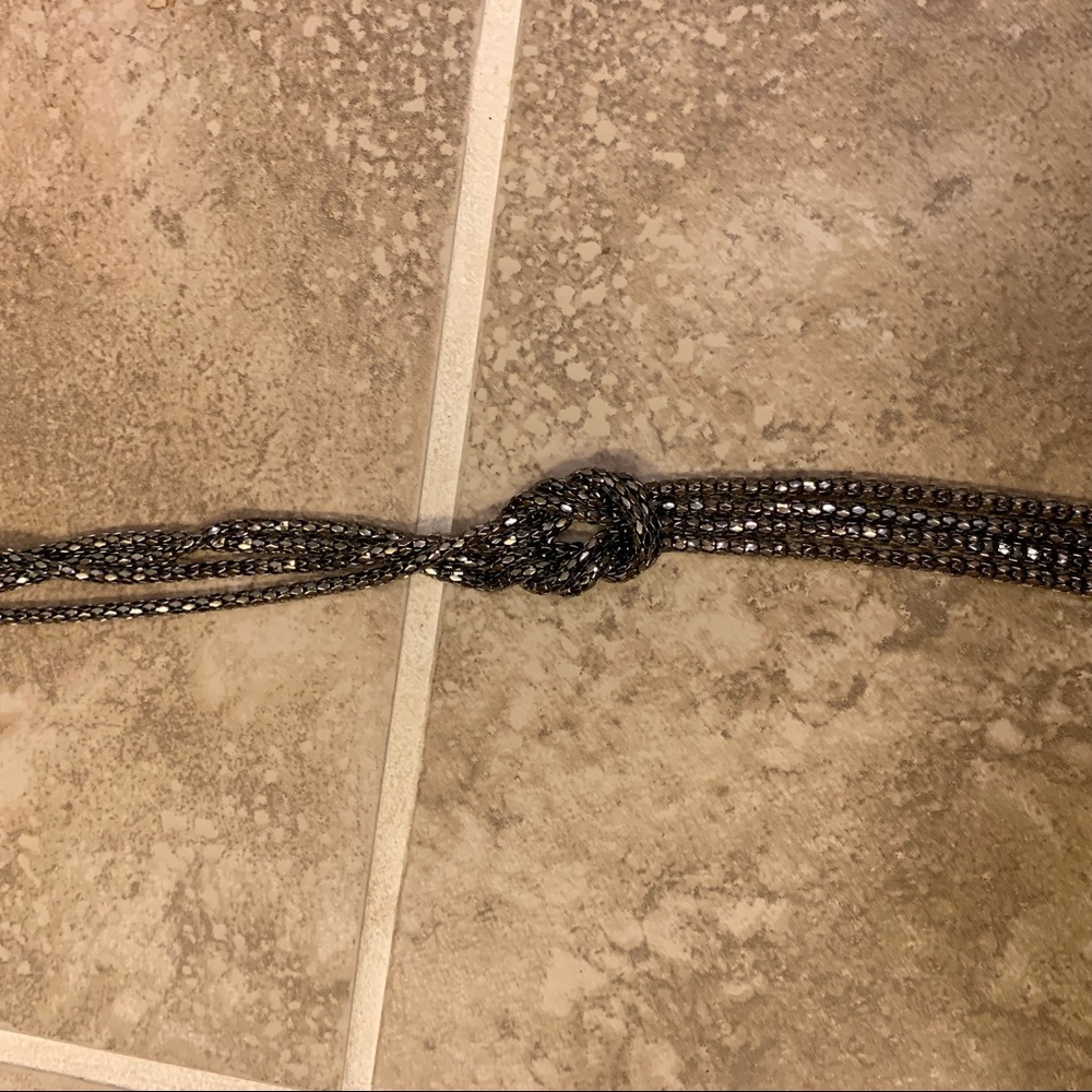 Long necklace with matching earrings